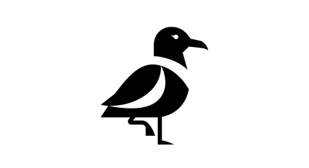 Fototapeta premium Stylized seagull silhouette on white