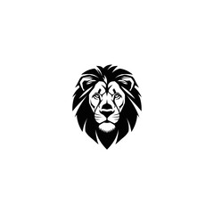 Fototapeta premium Stylized Lion Face Mascot Graphic Icon in Black and White