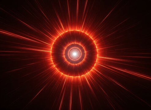 A mesmerizing abstract representation of a radiant cosmic entity with vibrant red hues