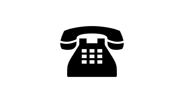 4K animation of a loop ringing phone icon. With alpha channel and green screen.