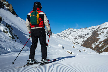 Ski slope in the alps of Dufourspitze