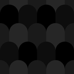 Japan traditional ethnic embroidery ornament with repeated scallops. Fish scale. Repeat scallop background. Seamless surface pattern design with scales. Ancient japanese sashiko uroko motif. Squama. © funkyplayer