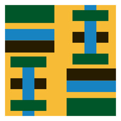Obraz premium Geometric stripe kente composition