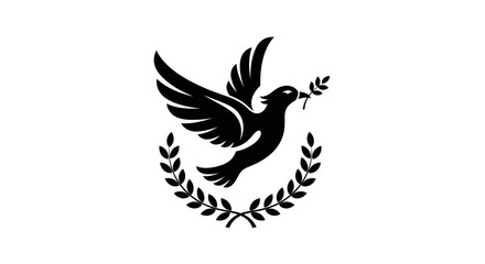 Flying dove with olive branch vector