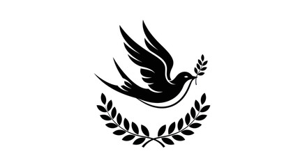 Flying dove with olive branch vector