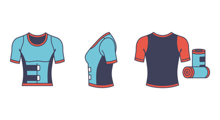 Compression Shirt Line art abstract digital color vector