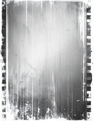 Obraz premium Distressed Monochrome Film Strip Border with Scratches and Grain