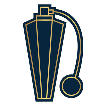 Geometric line vintage perfume pump bottle
