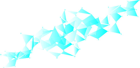 Obraz premium Abstract low poly polygonal background with connected triangles, futuristic technology network design