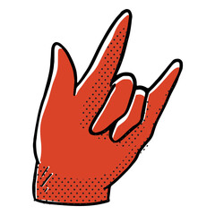 Fototapeta premium Cool hand gesture color-stroke