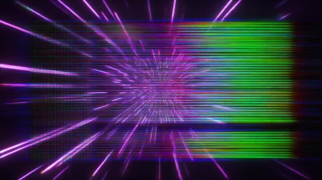 Futuristic looping purple sparks fading glitch pixels drifting sideways seamless surreal ambience cascading softly abstract cinematic loop