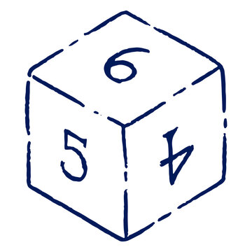 D6 RPG dice stroke