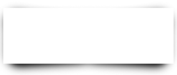 Obraz premium Minimalist blank white rectangular banner with soft drop shadow on transparent background for modern web design corporate advertising and creative templates.
