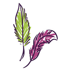 Mardi gras feathers doodles © Vexels