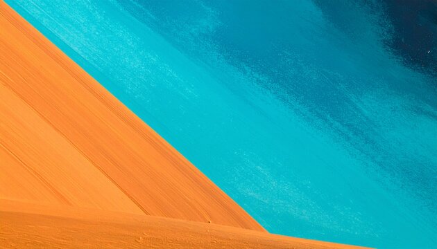 Fondo abstracto con pinceladas diagonales vibrantes en tonos naranja y turquesa brillante, textura de pintura acr&iacute;lica.