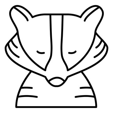 Stroke eyes closed raccon head