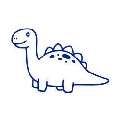 A smiling dinosaur vector illustration in a simple, flat design style © tinybrushcreations