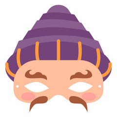 Flat mardi gras face shaped mask © Vexels