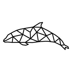 Simple polygonal stroke dolphin © Vexels