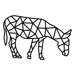 Obraz premium Polygonal stroke donkey