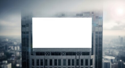 Obraz premium Large blank digital billboard on modern skyscraper
