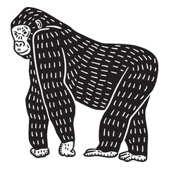 Walking hand drawn gorilla © Vexels