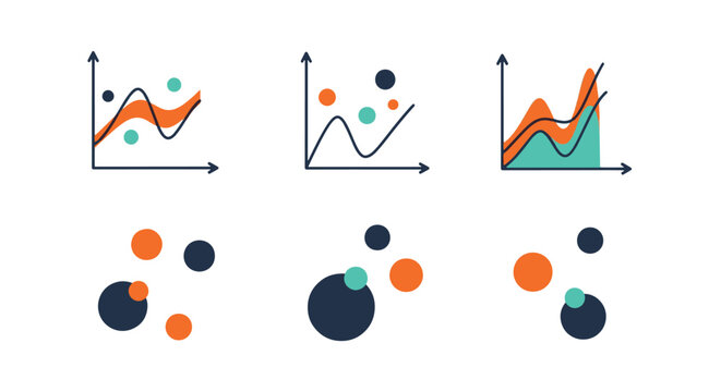 Scatter Plot Line minimal vivid color vector