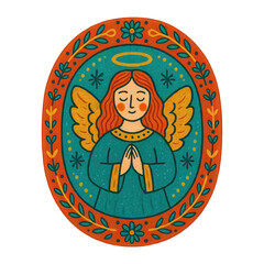 Naklejka premium PNG Whimsical angel illustration with halo.