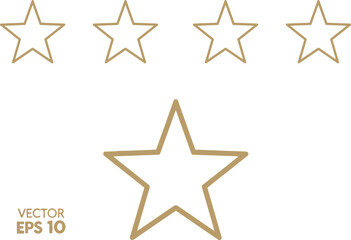 Obraz premium Glossy golden star icon shining on a clean white background with a bright festive design suitable for web buttons, holiday decoration, and elegant vector illustration