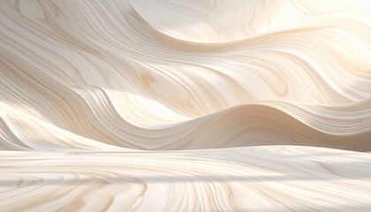 Obraz premium Abstract flowing lines and waves in a soft, neutral color palette, creating a serene and elegant background.