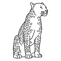 Leopard sitting stroke © Vexels