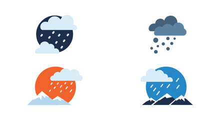 Snowstorm Line art vector set dynamic creative style illustration