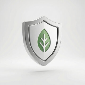 shield with green leaves