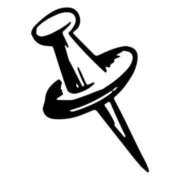 Push pin hand drawn