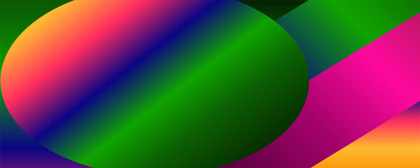 Obraz premium Colorful Gradient Oval Illustration on Transparent Background