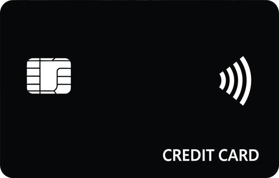 Generic black credit card with silver details and chip