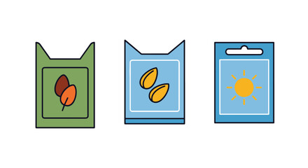 Seed packet Line art vector minimal modern color