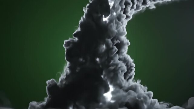 Dark Smoke Clouds Rising into the Air