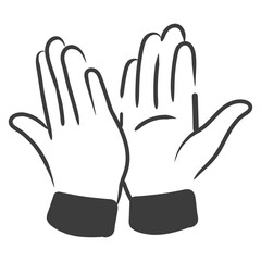 Obraz premium Simple line art illustration of clapping hands a minimalist vector icon representing applause agreement or celebration vector
