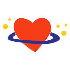 Saturn heart flat © Vexels