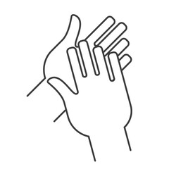 Obraz premium Simple line art illustration of two hands clapping or rubbing vector