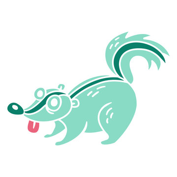 Tongue out skunk cut out