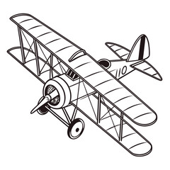 Vintage biplane with number 110 on side flying vintage airplane © ggg