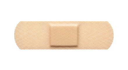 Isolated adhesive bandage on a black background depicting first aid