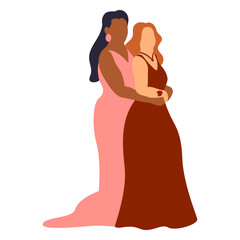 Girls prom photo flat © Vexels