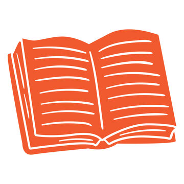 Open notebook red cut-out
