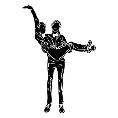 Prom couple posing cut out © Vexels