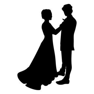Cople slow dancing silhouette