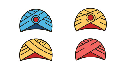 Obraz premium Turban Line art vector set modern abstract creative illustration