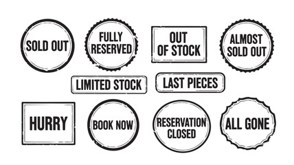 Obraz premium Set of black and white sale stamps in various shapes and textures for e-commerce and marketing